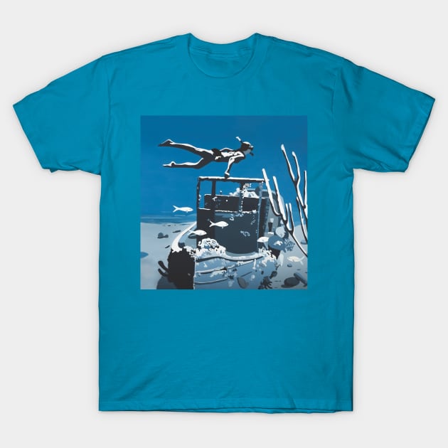 Free Diver DEEP BLUE SEA T-Shirt by Griffioen